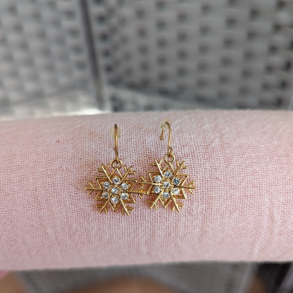 Goldtone Snowflake Earrings